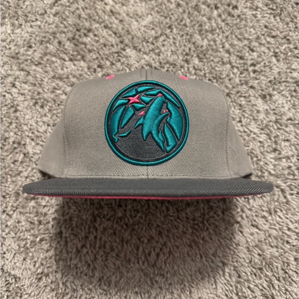 Gray and Teal Snapback Hat